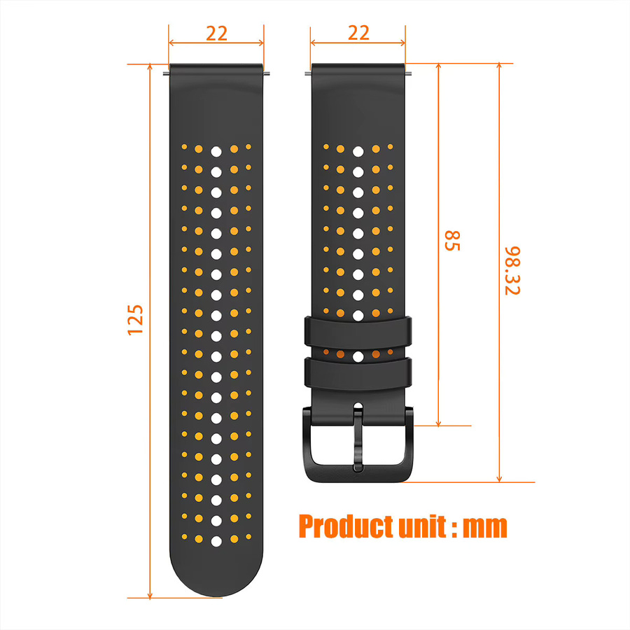 COLMI Uhrenarmband Silikon, 22 mm, Schwarz - Bild 6