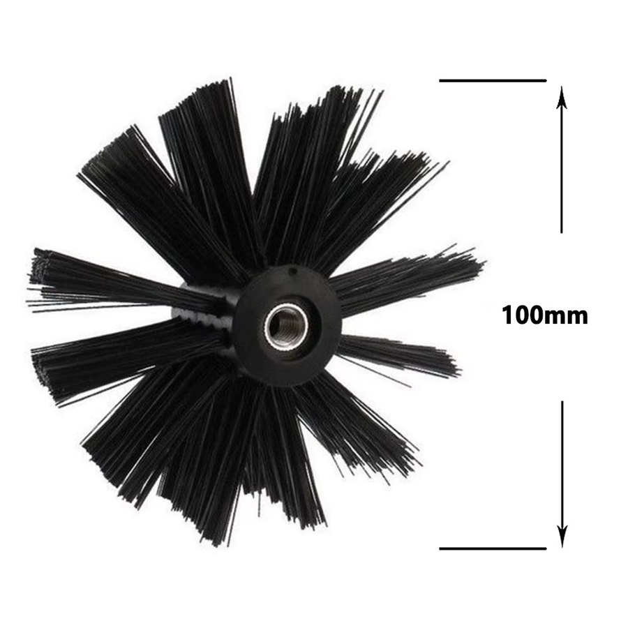 Schornsteinreinigungs-Set und Trocknerentlüftungs-Reiniger Kit mit flexiblen Stangen und Bohr-Aufsatz M8 Gewinde in Schwarz für 100 mm bis 150 mm Durchmesser - Bild 5