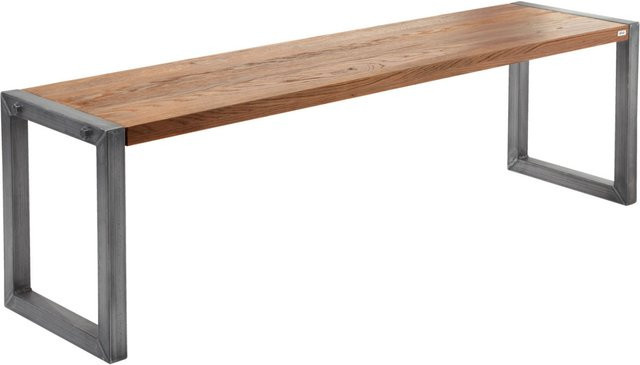VEGA Sitzbank Torres 3-Sitzer in Eiche braun im Industrial Design, B/T/H: 148 x 38 x 45 cm - Bild 1