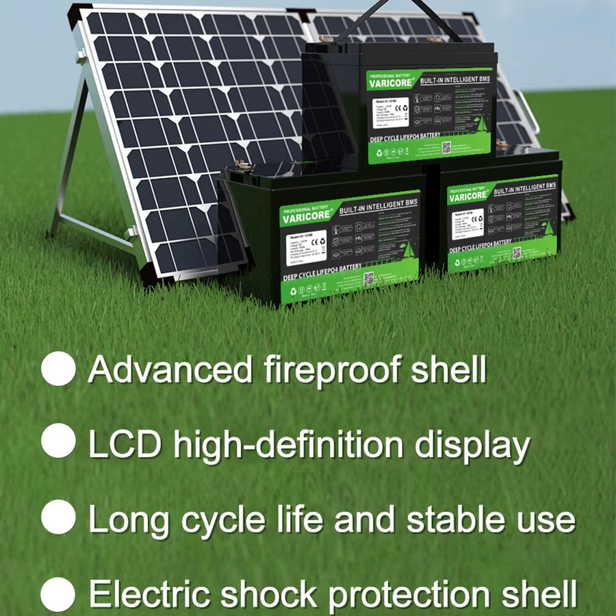 VariCore LiFePO4 Batteriepack 12,8V 100Ah mit 4-Saiten-BMS in Schwarz für Wohnmobile, Golfcarts und Solar- sowie Windenergieanlagen - Bild 4