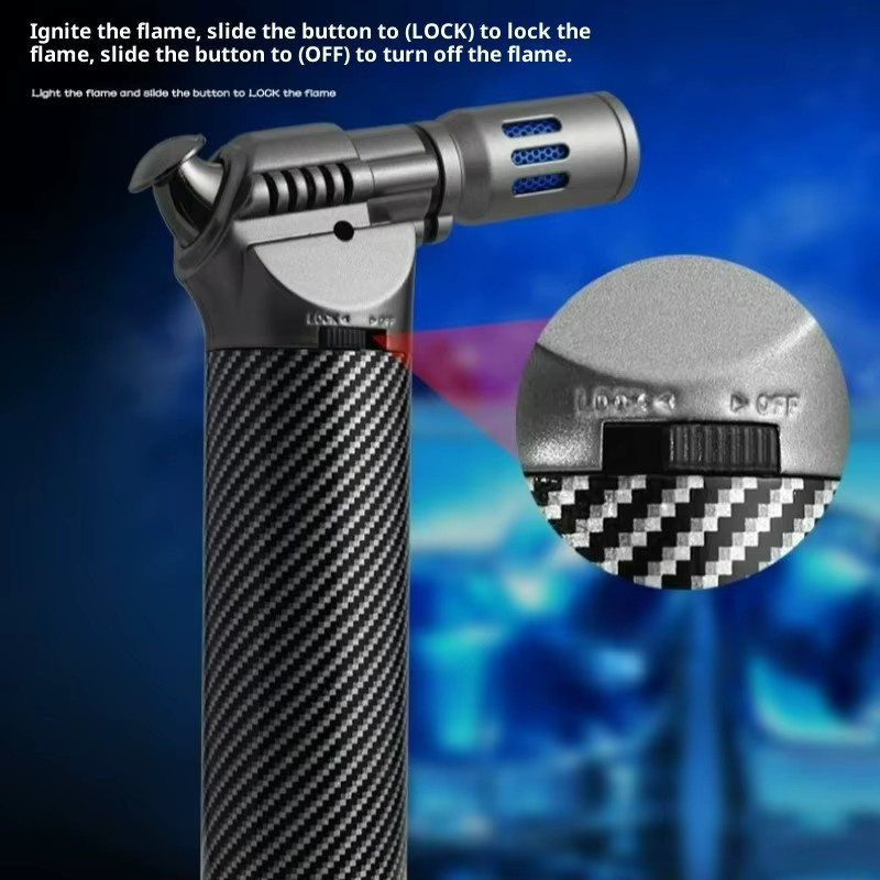 JOBON Vier Flammen High Power Schweißpistole Turbine Butan Gas Fackel mit Sicherheits-Lock-Schalter in Schwarz - Bild 4