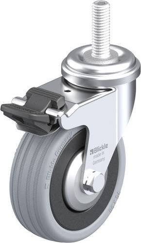 Blickle Lenkrolle LRA-VPA 75G-FI-FA-GS10 mit Feststeller, Rad-Durchmesser: 75 mm, Tragfähigkeit: 60 kg, Farbe: Grau/Schwarz/Silber - Bild 1