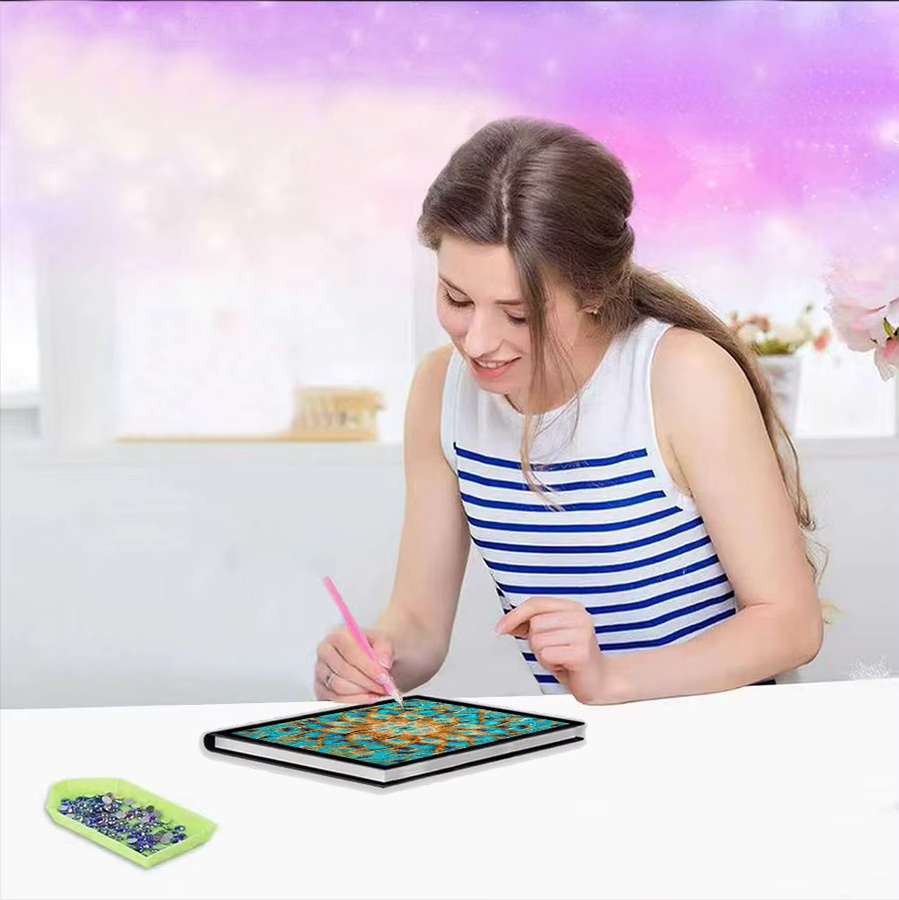 DIY-Notizbuch mit Mandala-Muster als Diamantmalerei-Set für Erwachsene, Hardcover-Besprechungsprotokollbuch in Multicolour - Bild 4