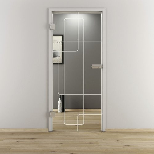 NOVADOORS Glasdrehtür NOVA 553, glänzend, transparent, Höhe: 197,2 cm, Breite: 95,9 cm, Tiefe: 38,05 cm - Bild 1