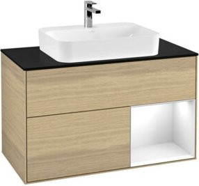 V&B Waschtischunterschrank Finion 100 Wandbeleuchtung in Eichenoptik lackiert B/T/H: 100 x 50,1 x 50,1 cm - Bild 1