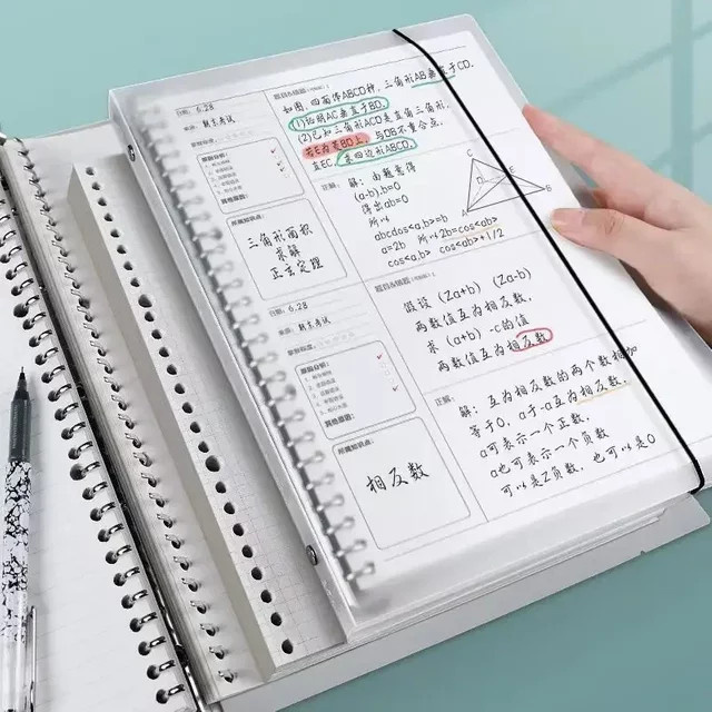 A4 Loseblatt-Notizbuch mit 60 Blatt kariert in Weiß für Schule und Büro - Bild 1