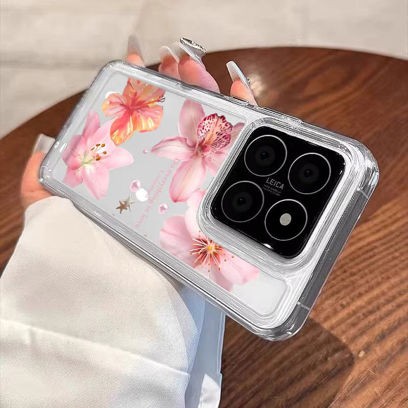 Stoßfeste Silikon-Handyhülle mit Lilien-Blumendruck für Xiaomi Redmi Note 14 Pro Plus 5G, 13, 12, 11 Pro, 13C, 14C - Bild 1