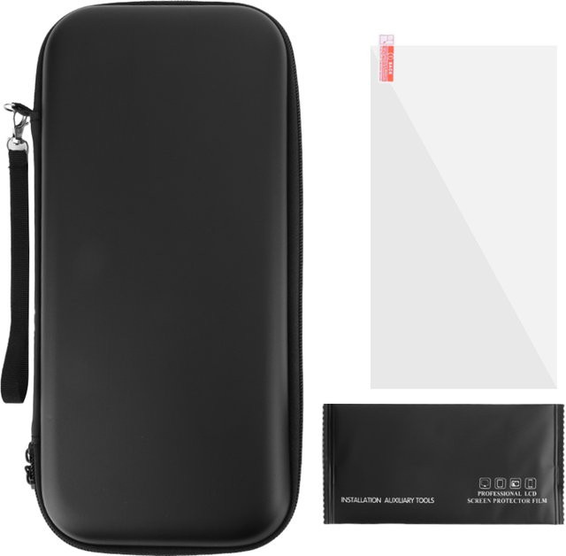 Nintendo Switch 2 Set aus PU-Tragetasche und Displayschutzfolie in Schwarz - Bild 1