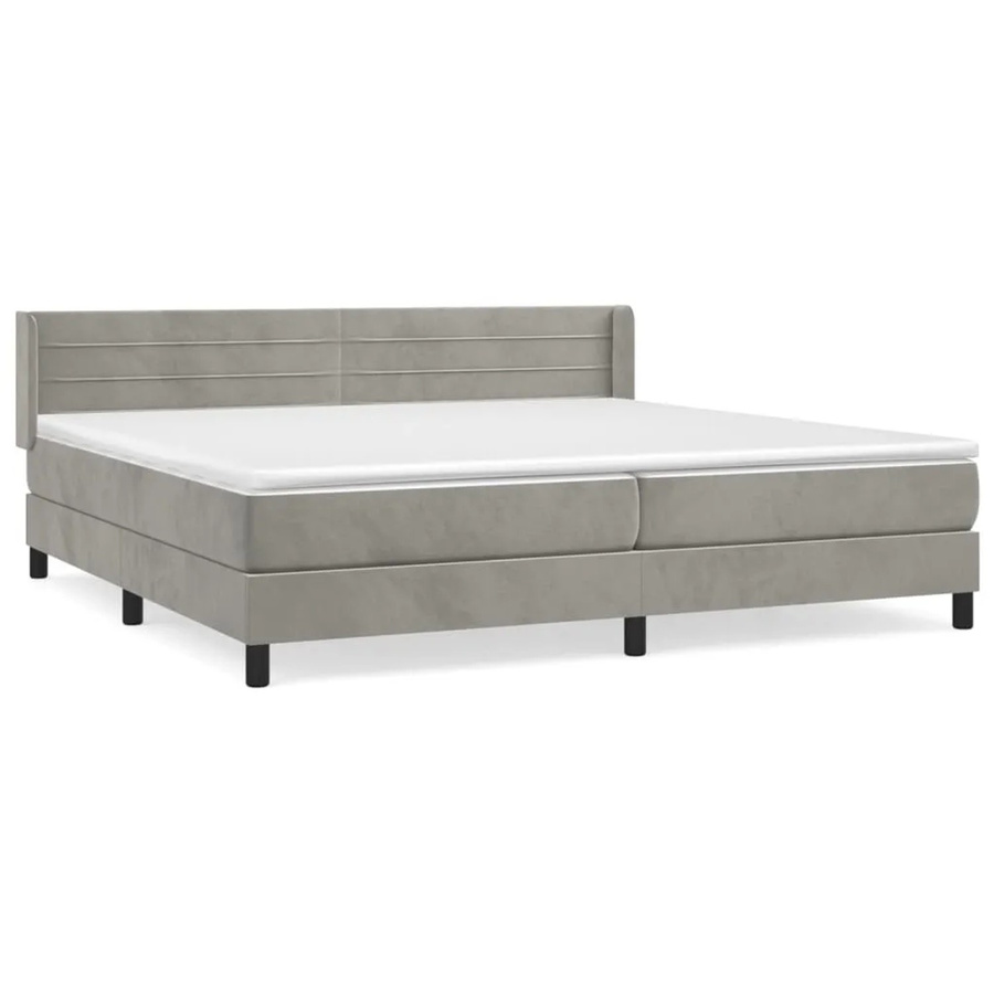 vidaXL Boxspringbett Hybrid mit Matratze und Taschenfederkern, Hellgrau, B/T: 200 x 200 cm - Bild 2