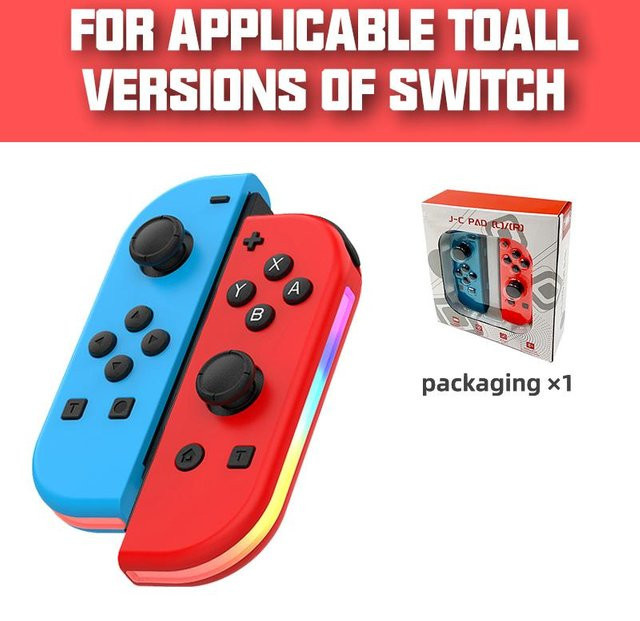VILCORN Global Kabelloser Joypad Controller für Nintendo Switch, Switch OLED und Switch Lite mit RGB-Beleuchtung und Turbo-Funktion, Blau - Bild 1