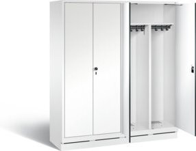 C+P Spind Evolo Schwarz-Weiss mit Türen, Korpus Verkehrsweiß und Front Dekor Weiß, H x B x T: 180 x 159 x 50 cm - Bild 1
