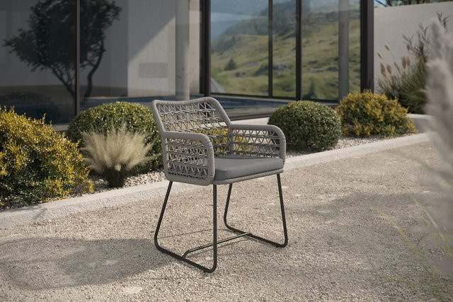 OUTFLEXX Verona Sessel in Anthrazit mit Polstern, Material Alu/Rope, B/T/H: 60 x 64 x 83 cm - Bild 1