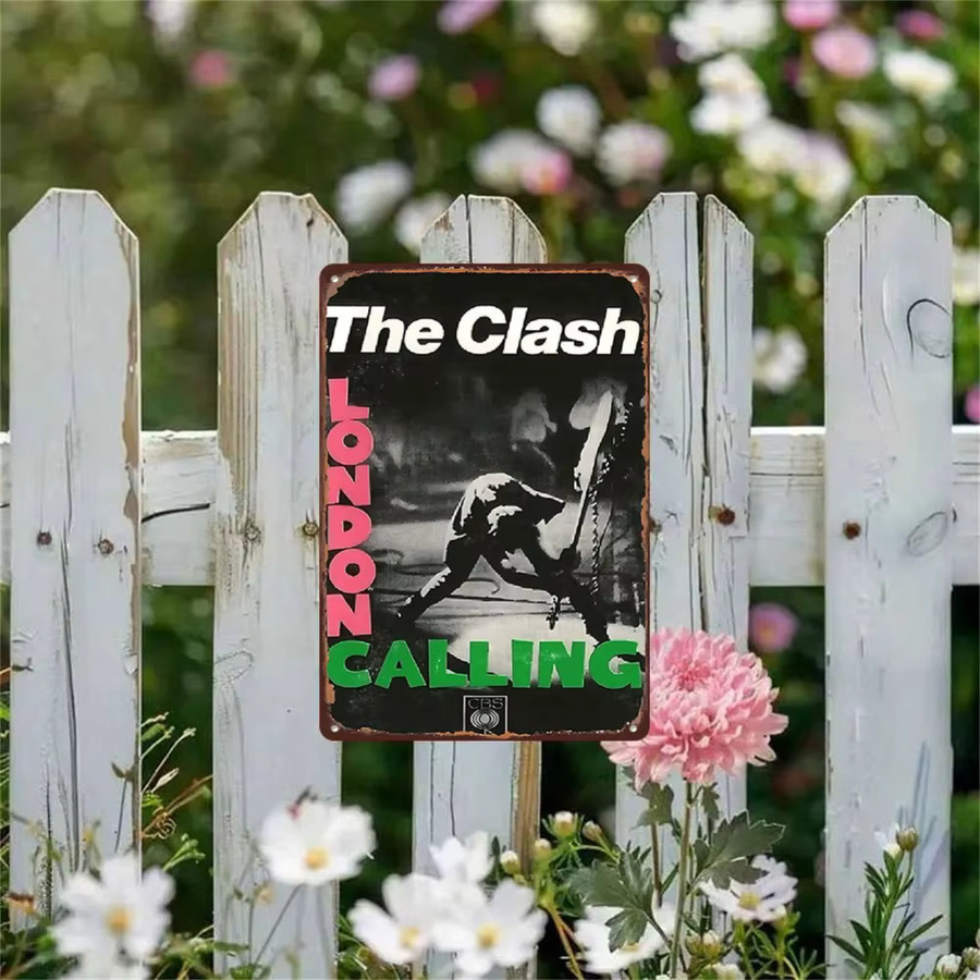 CIFBUY Vintage Metallblechschild The Clash London Calling Retro Punk-Rock Wandkunst, B/H: 20,3 x 30,5 cm, Mehrfarbig - Bild 4