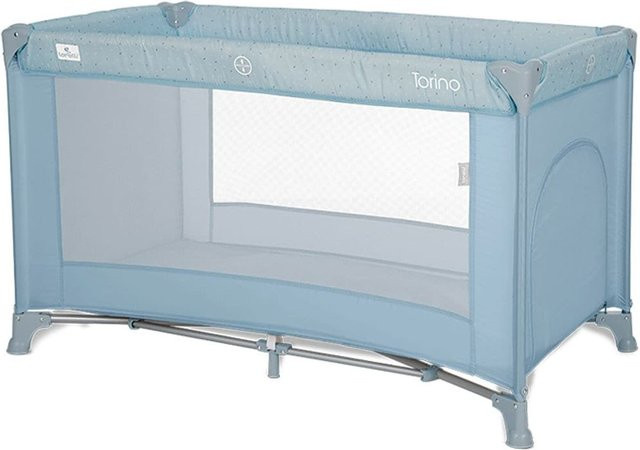 Lorelli Reisebett Torino Laufstall mit seitlichem Eingang, Tragetasche und Faltmatratze in Blau - Bild 1
