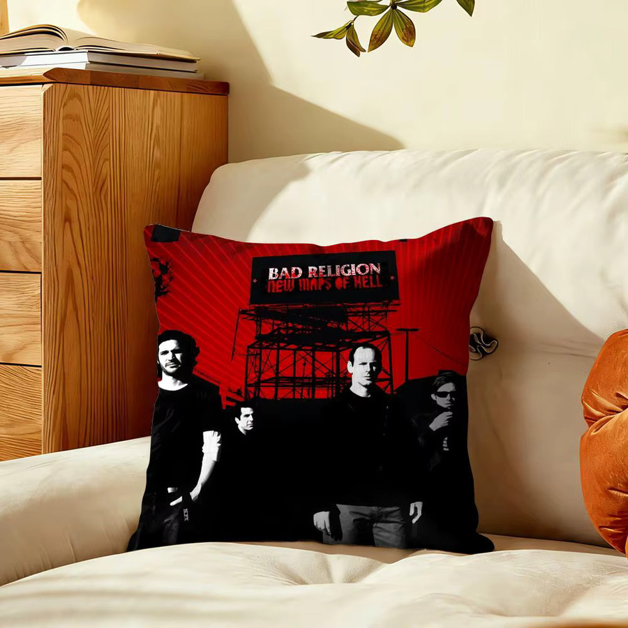 Bad R-Religion Punk Rock Band Kissenbezug aus schwarzem Plüsch mit unsichtbarem Reißverschluss, B/B/H: 30 x 30 x 30 cm - Bild 4