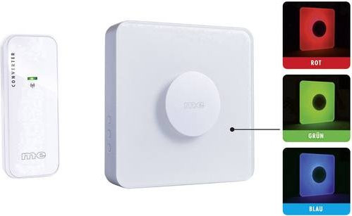 M-e modern-electronics 41162 Funkgong Komplett-Set beleuchtet in Weiß - Bild 1