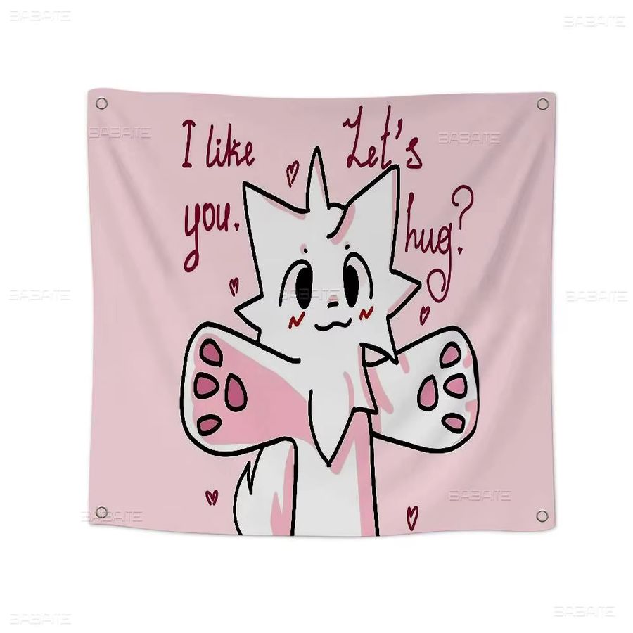 Potdemiel Boykisser Silly Cat Hängeflagge aus Polyester in Pink - Bild 7