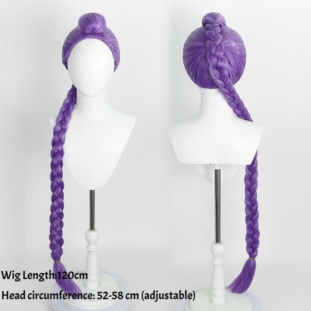 Lange Cosplay Perücke, Synthetisch, Lila Schwarz Rot, Unisex - Bild 1