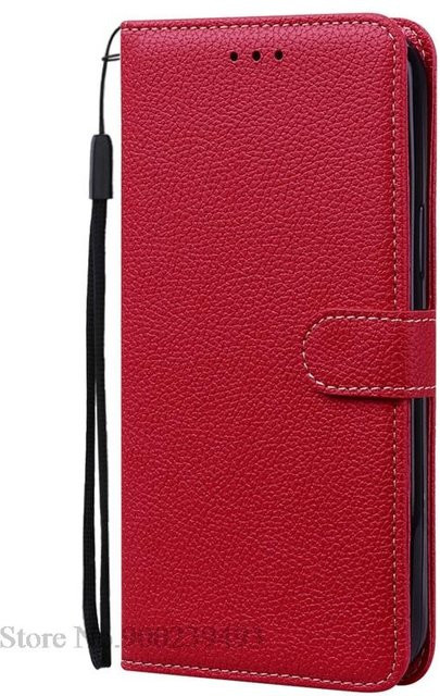 Leder-Wallet-Schutzhülle für Xiaomi Mi 8, Mi 8 Lite, Mi 8 SE und Mi 8 Pro in Dunkelrot - Bild 1