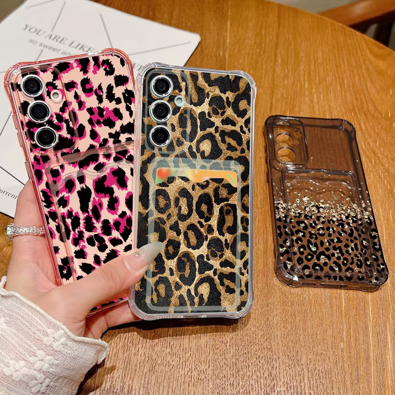 Transparente Handyhülle mit Leopardenmuster und Kartenfach für Samsung Galaxy S26 S25 S24 S23 Ultra S22 Plus S25 Edge S25 FE - Bild 3