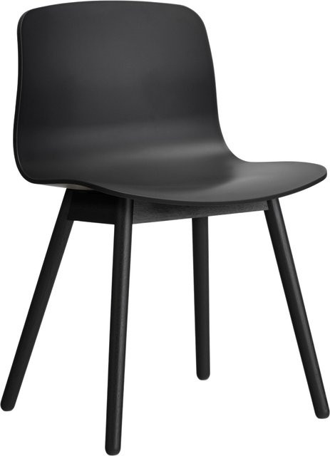HAY About A Chair AAC 12 Designstuhl aus Polypropylen in Schwarz mit Eichengestell - Bild 1