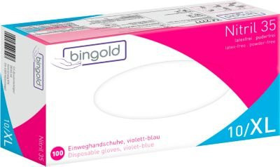 BINGOLD Nitril Einweghandschuhe Nitril 35, violettblau, 100 Stück - Bild 1
