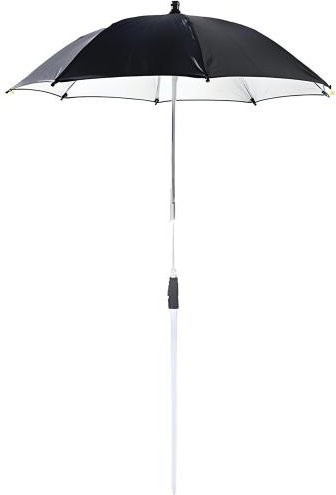 Kiva Pflanzenschirm für Gartenbeete und Topfpflanzen, höhenverstellbarer Sonnenschutz aus Metall und Polyester, Durchmesser: 50 cm, Schwarz/Silber - Bild 1