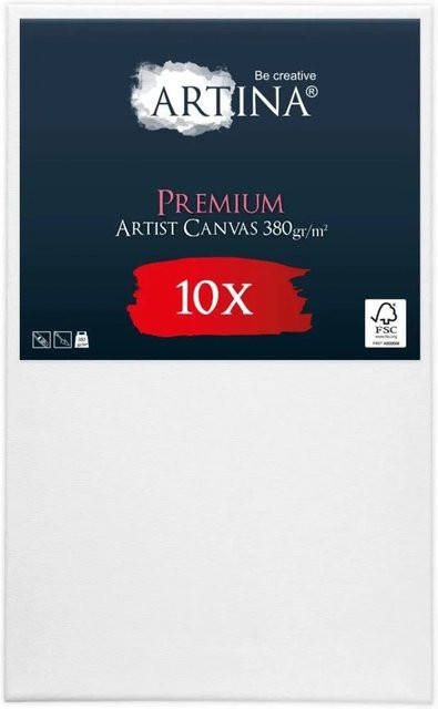 Artina Premium Keilrahmen Set aus FSC Holz in Weiß, 10er Pack, B: 70 cm, H: 100 cm - Bild 1