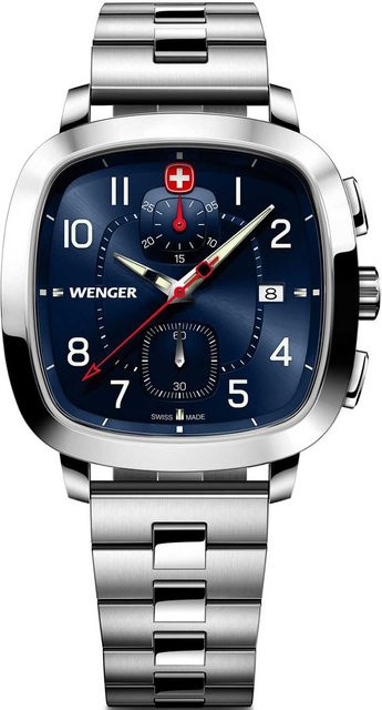 Wenger Chronograph, Quarz, Edelstahl, Blau, 40 mm, Herren - Bild 1
