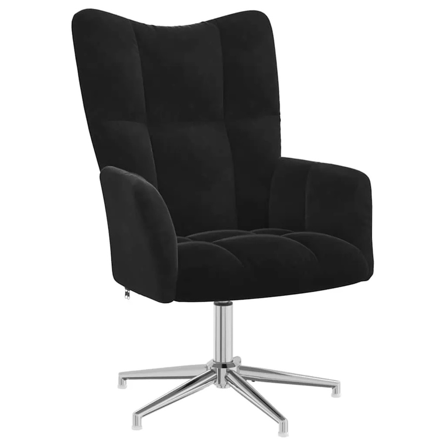 vidaXL Relaxsessel Schwarz aus Samt mit Stepp-Design und 360-Grad-Drehfunktion - Bild 2