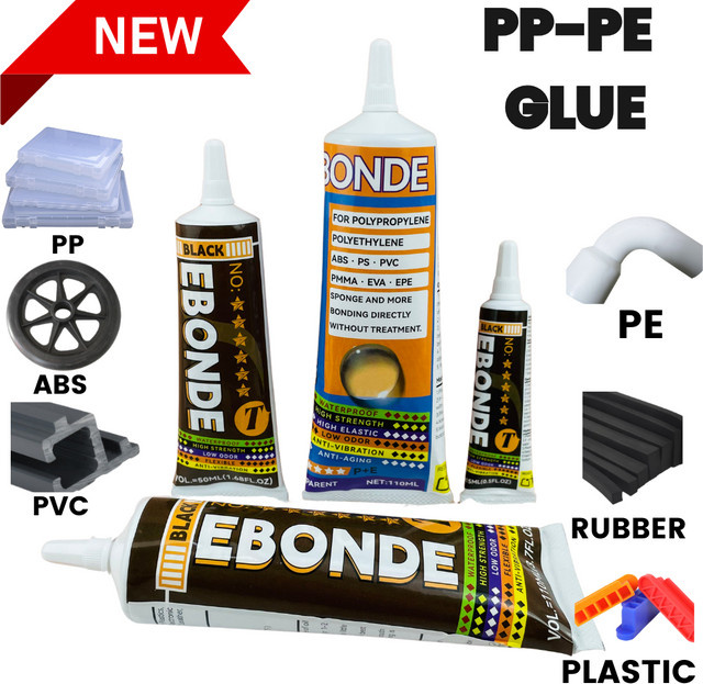 EBONDE PP-PE-Kleber, transparenter Kunststoff-Bonder für Polypropylen, Polyethylen, ABS, PS, PVC, PMMA, EVA, EPE und Schwamm, 110 ml - Bild 1