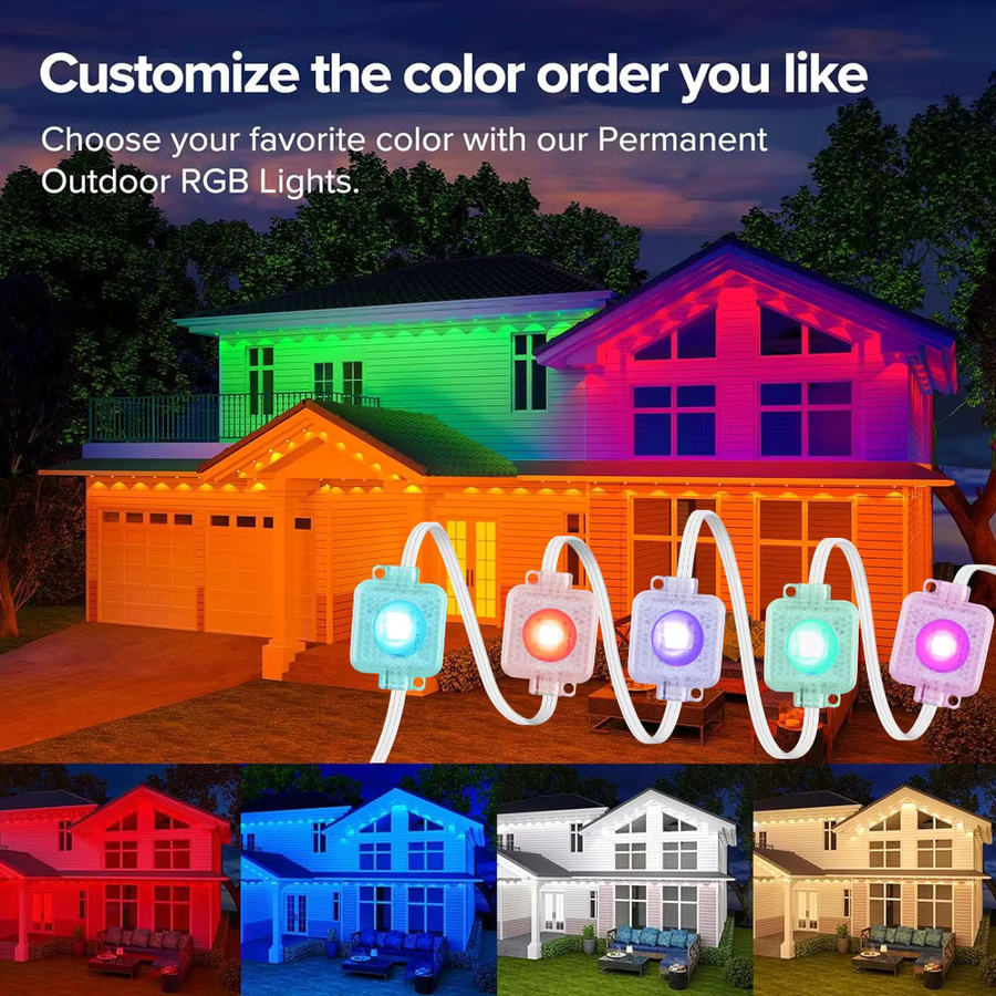 Arbrac RGB LED Traufenkette Icicle Lichterkette für Außenbereich, 15 m, 30 LED, Mehrfarbig - Bild 5