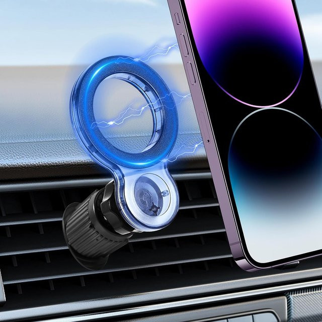 Magnetischer Handyhalter für die Lüftungsschlitze im Auto in Schwarz mit 360 Grad Drehung und universeller Kompatibilität für iPhone 12-17 Serie - Bild 1