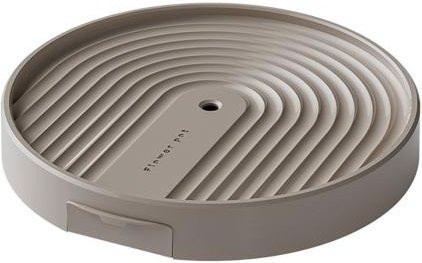 Rollbarer Pflanzenständer Amusedly runder Pflanzentopf mit verstecktem Drainagreservoir in Beige - Bild 1