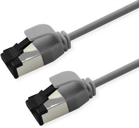 Roline Cat.8 S/FTP Patchkabel Ethernet LAN Slim LSOH PoE, grau, 3 m - Bild 1