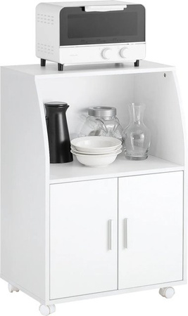 SoBuy Küchenschrank Mikrowellenschrank in Weiß mit 2 Türen und 2 Ablagen FRG241-W, B/T/H: 38 x 19 x 84 cm