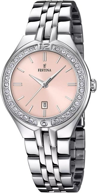 Festina Damenuhr Mademoiselle, Quarz, Edelstahl, Pink, 33 mm, 5 ATM - Bild 1