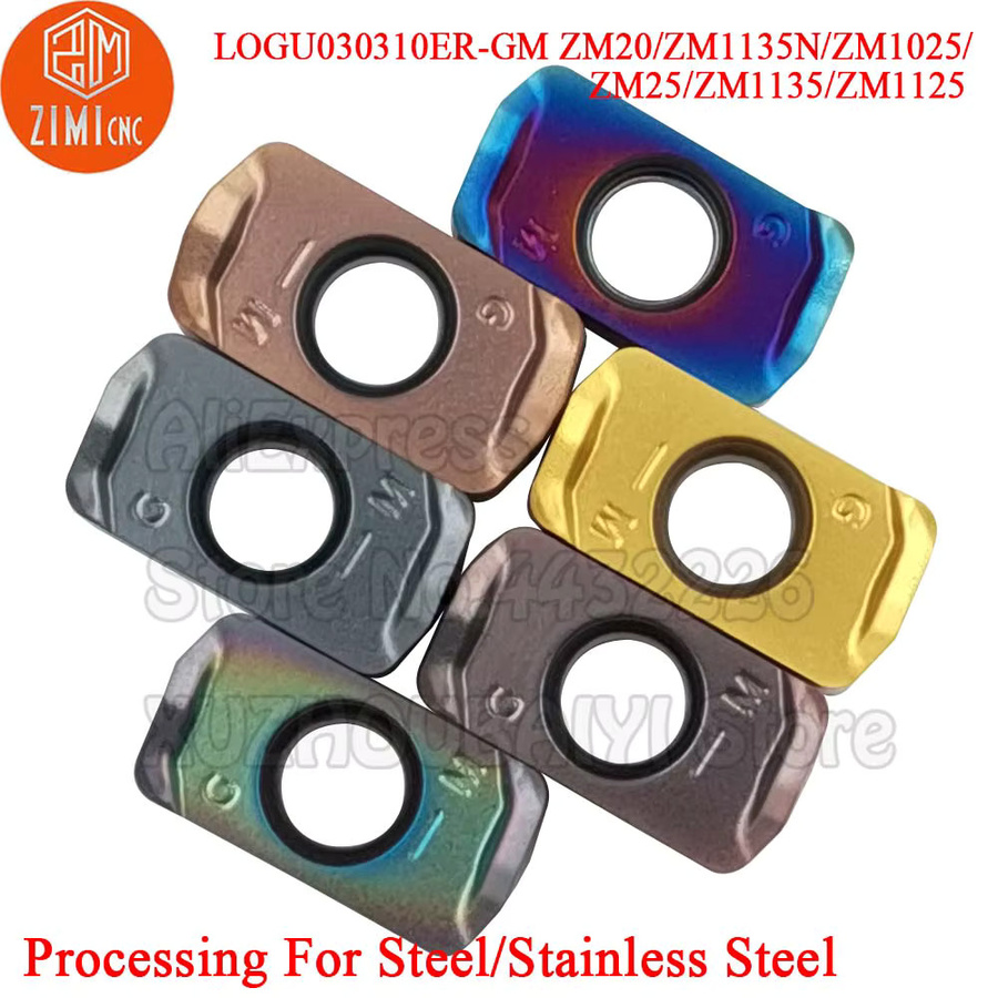 ZIMICNC 10 Stück Hartmetall-Fräseinsätze aus Keramik für CNC-Fräser und Drehmaschinen, Multicolor - Bild 3