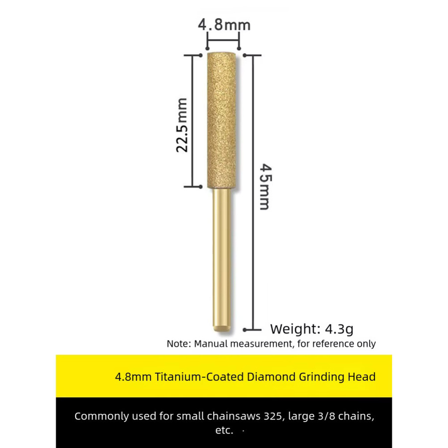 Vibratite 12er-Pack diamantbeschichtete zylindrische Grat-Kettensägenschärfer Ersatz-Schleifköpfe für elektrische Kettensägen in Silber und Gold - Bild 2