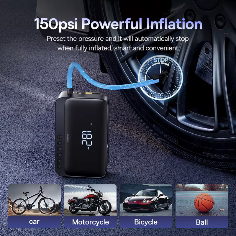 Baseus 4-in-1 Starthilfegerät 600A in Schwarz mit Multifunktions-Luftpumpe und Powerbank - Bild 4