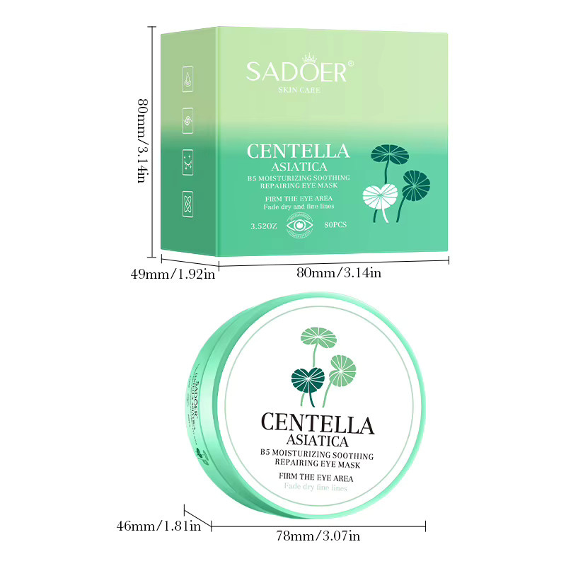 SADOER Centella Kristall-Kollagen Augenmaske, 80 Stück, Unisex - Bild 3