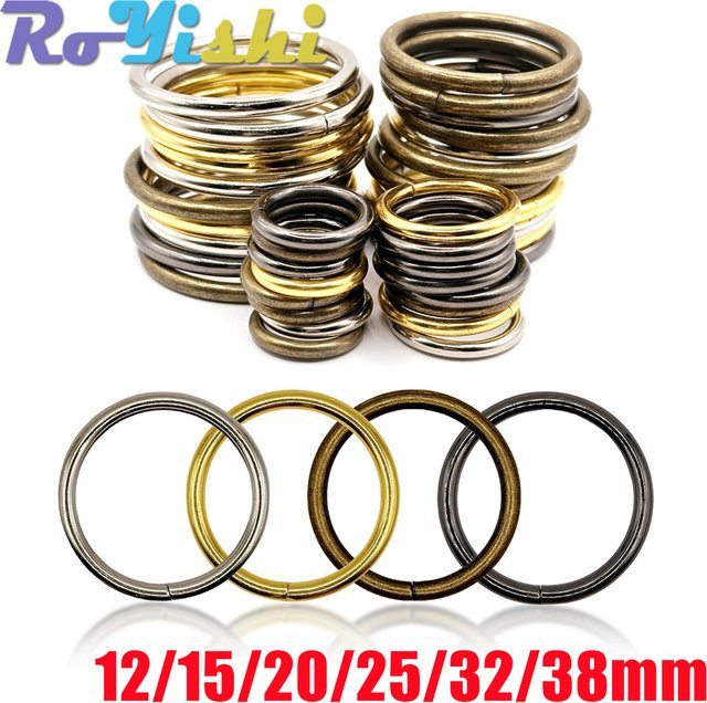 10 Stück RoYishi Metall O-Ring Schnallen in Schwarz für Hundehalsbänder, Gurtbänder und Taschen als Hardware Zubehör - Bild 1