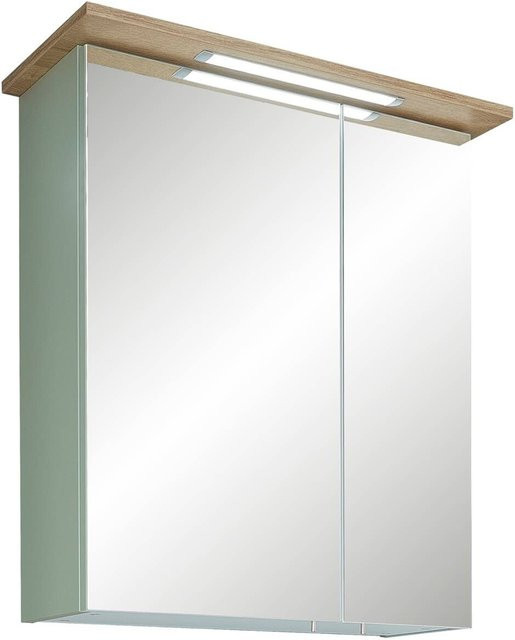 Pelipal Lichtspiegel Quickset 963 mit LED-Beleuchtung in Salbei und Eiche Riviera Nachbildung, B/H/T: 60 x 72 x 20 cm - Bild 1