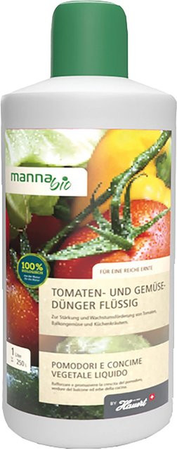Manna Bio flüssiger Tomaten- und Gemüsedünger für Tomaten, Balkongemüse und Kräuter, 1 l - Bild 1