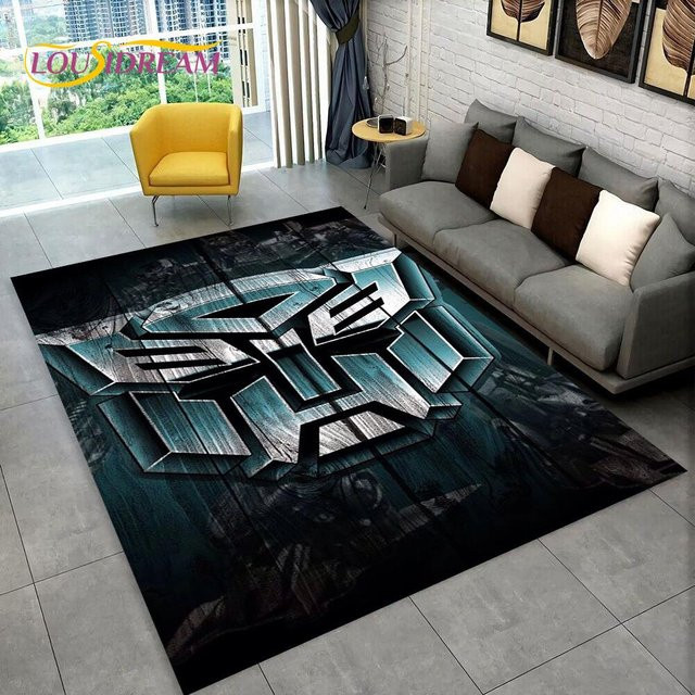 ChenYing01 3D Transformers Autobots Teppich für Kinder, rutschfest und waschbar, B/B: 120 x 160 cm, mehrfarbig - Bild 1