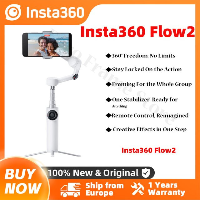 Insta360 Flow 2 AI Filmmaker 360 Tragbarer Stabilisator in Weiß - Bild 1