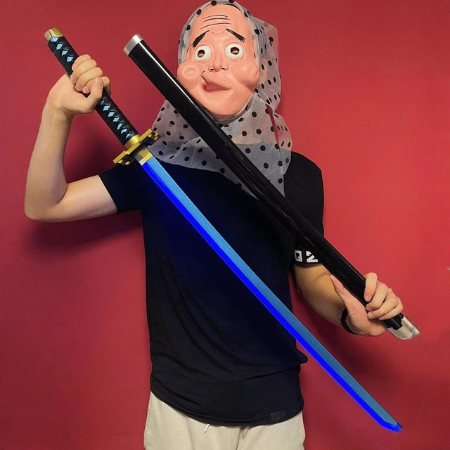 MINISO Demon Slayer Tokito Muichiro Leuchtende Katana, Led Licht, Anime Cosplay Prop - Bild 1