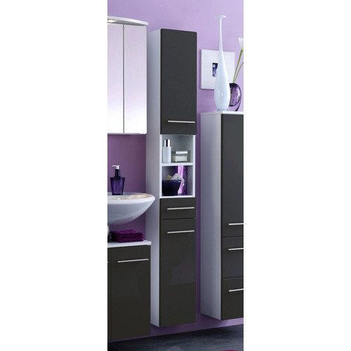 HELD MÖBEL Seitenschrank Parma in Grau, modern und glänzend, B/T/H: 25 x 20 x 181 cm - Bild 2