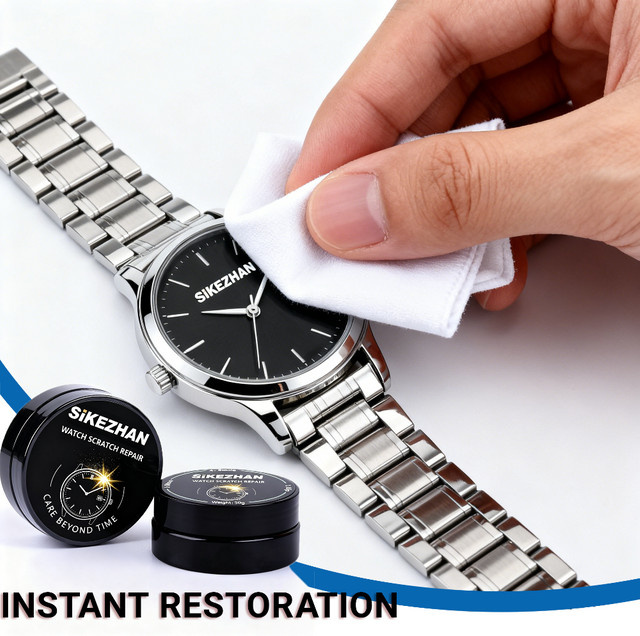 Uhren-Polierpaste und Tuch-Set, Edelstahl, Silber - Bild 1