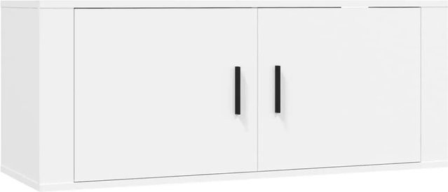 vidaXL TV-Wandschrank in Weiß, klassisches Design aus Holzwerkstoff, B/T/H: 100 x 34,5 x 40 cm - Bild 1